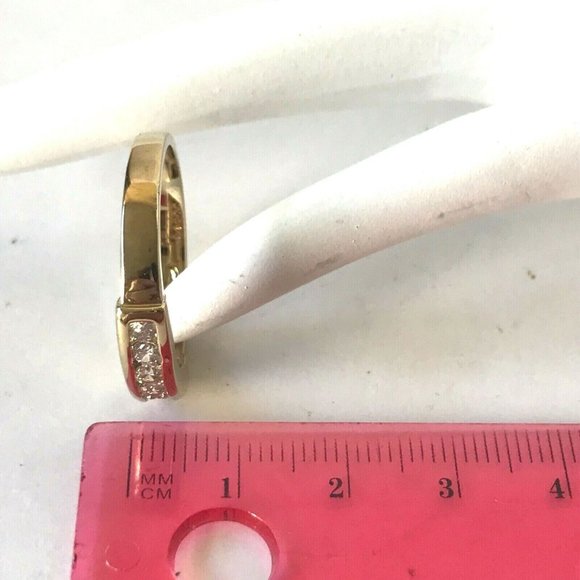 Gold Cubic Zirconia Eternity Anniversary Ring Size 12 VintageStyle Plated Unisex - Picture 9 of 9